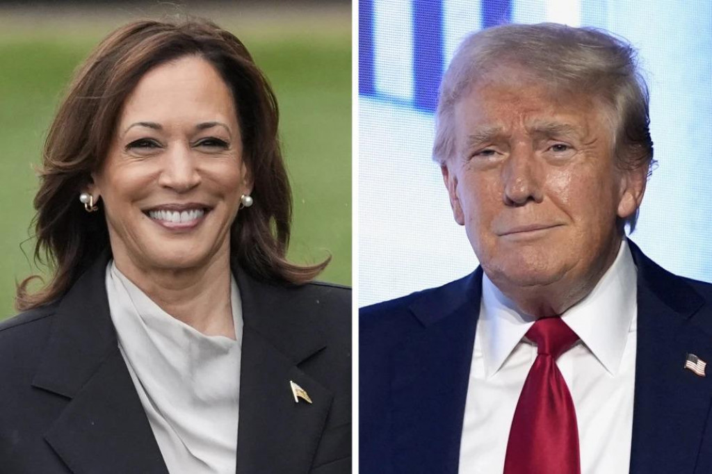 Viceprezidentka USA Kamala Harrisová a republikánsky prezidentský kandidát Donald Trump. FOTO: TASR/AP