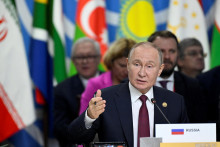 Ruský prezident Vladimir Putin počas summitu BRICS. FOTO: Reuters