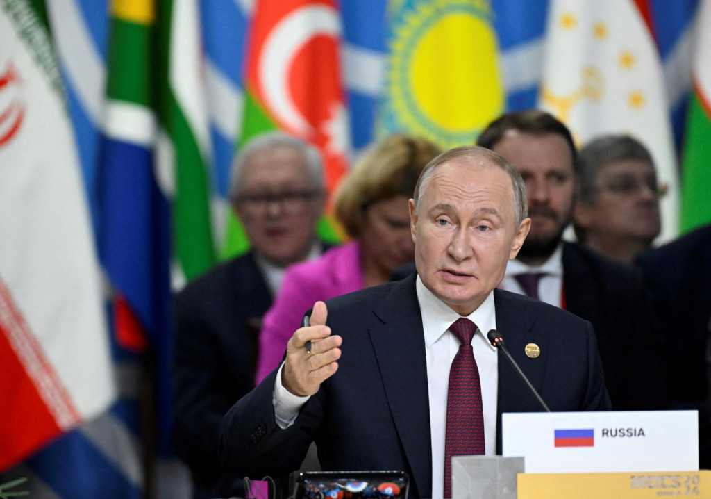 Ruský prezident Vladimir Putin počas summitu BRICS. FOTO: Reuters