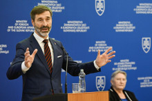 Minister zahraničných vecí a európskych záležitostí Juraj Blanár v príhovore na konferencii „Slovenská republika a Slováci žijúci v zahraničí 2024“. FOTO: TASR/Pavel Neubauer