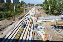 Pokračuje výstavba električkovej trate v bratislavskej mestskej časti Petržalka. FOTO: TASR/Miroslav Košírer