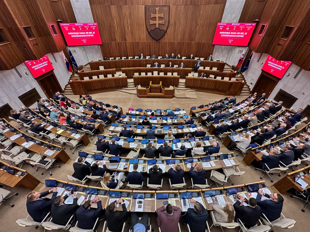 Plénum počas 22. schôdze Národnej rady. FOTO: TASR/Jaroslav Novák