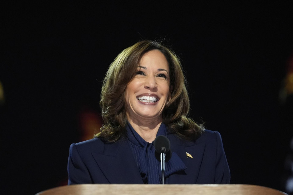 Demokratická prezidentská kandidátka a americká viceprezidentka Kamala Harrisová. FOTO: TASR/AP