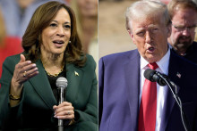 Demokratická prezidentská kandidátka a americká viceprezidentka Kamala Harrisová a republikánsky kandidát na post prezidenta USA a americký exprezident Donald Trump. FOTO: TASR/AP