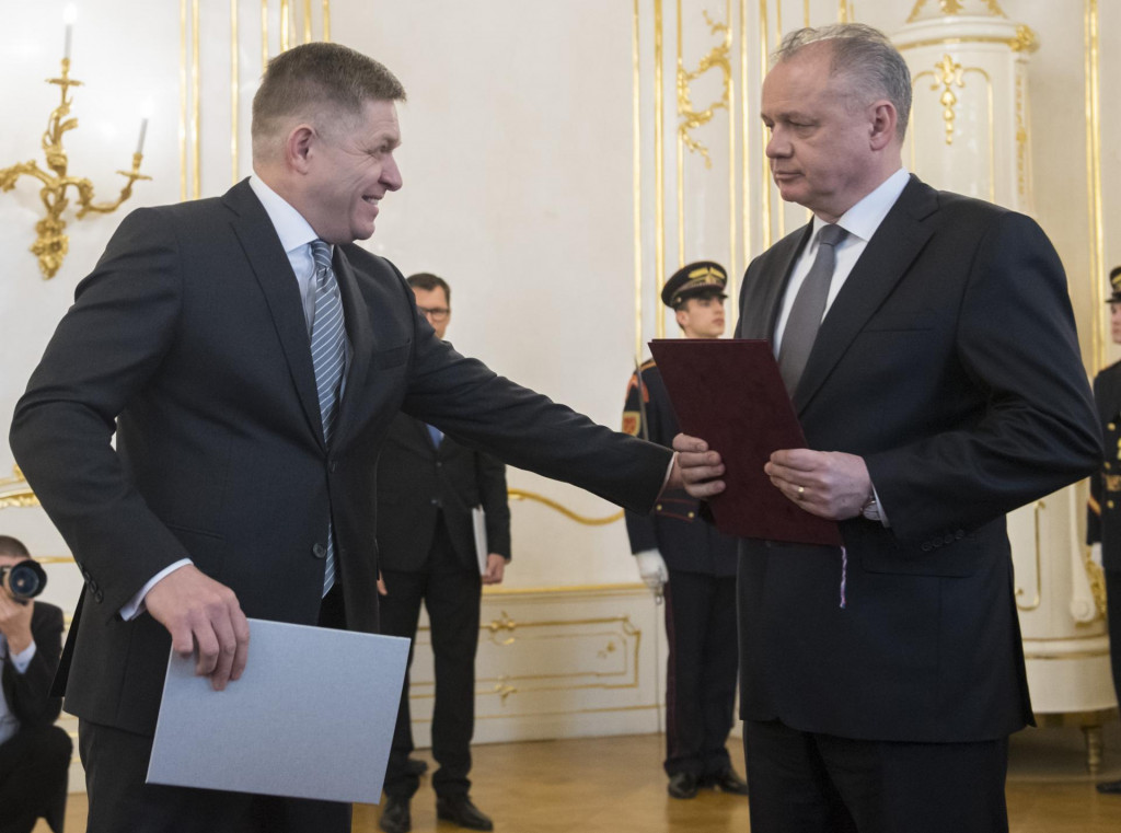 Robert Fico a exprezident Andrej Kiska. FOTO: TASR/Martin Baumann