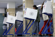 Prezidentské voľby na Manhattane v New Yorku. FOTO: Reuters