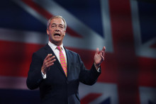 Líder britskej krajne pravicovej strany Reform UK Nigel Farage. FOTO: Reuters