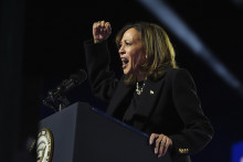 Demokratická prezidentská kandidátka a americká viceprezidentka Kamala Harrisová. FOTO: TASR/AP