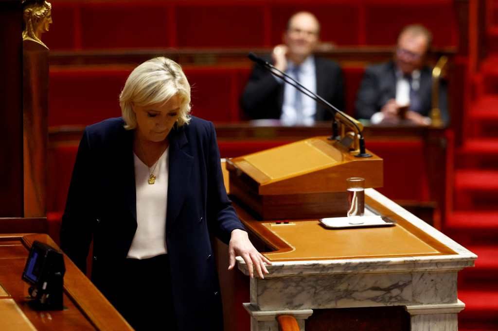 Francúzska krajne pravicová líderka a poslankyňa parlamentu Marine Le Penová. FOTO: Reuters