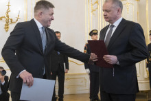 Andrej Kiska a Robert Fico. FOTO: TASR/Martin Baumann