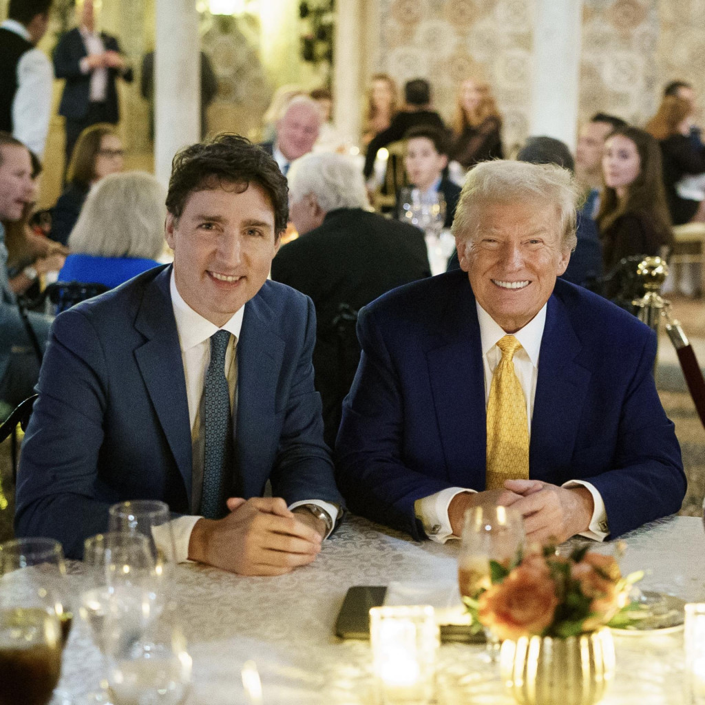 Kanadský premiér Justin Trudeau v piatok zavítal na Floridu za zvoleným americkým prezidentom Donaldom Trumpom. FOTO: X/Justin Trudeau