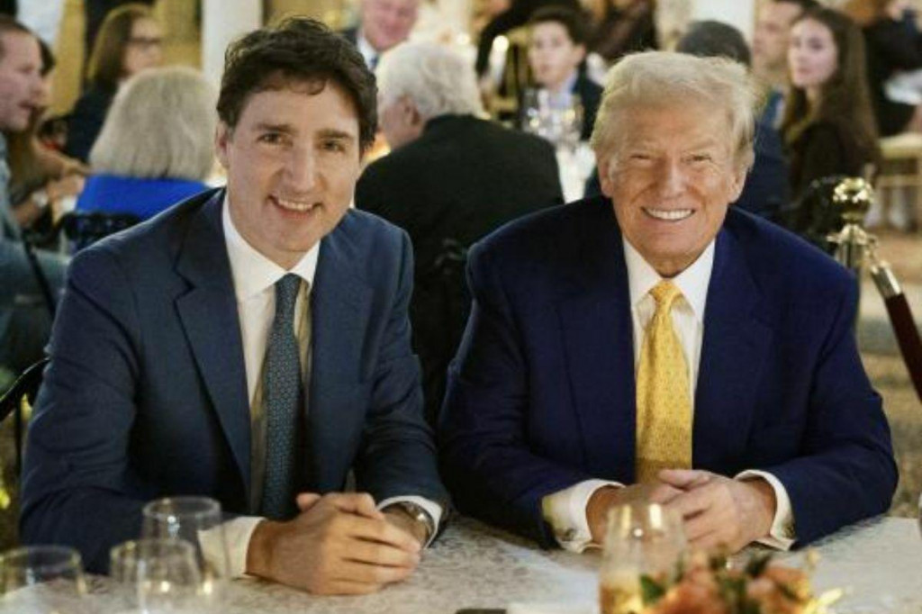 Kanadský premiér Justin Trudeau v piatok zavítal na Floridu za zvoleným americkým prezidentom Donaldom Trumpom. FOTO: X/Justin Trudeau