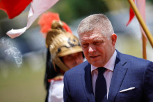 Predseda vlády Robert Fico sa zúčastnil na slávnostnom privítaní v paláci Itamaraty, kde sídli brazílske ministerstvo zahraničných vecí. FOTO: Reuters