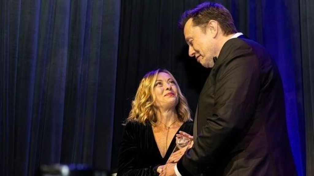 Elon Musk a Georgia Meloniová. FOTO: AP