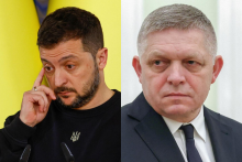 Volodymyr Zelenskyj a Robert Fico.

FOTO: TASR