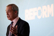 Líder britskej strany Reform UK Nigel Farage. FOTO: Reuters