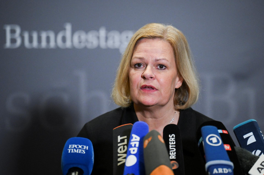 Nemecká ministerka vnútra Nancy Faeserová. FOTO: Reuters