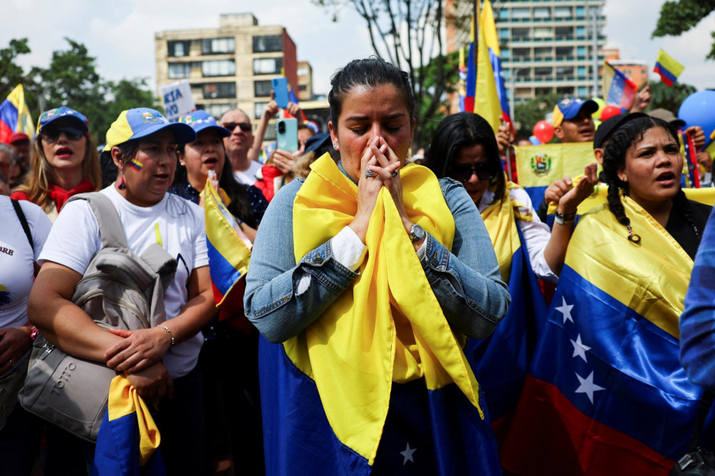 Venezuelská opozičná aktivistka pred inauguráciou prezidenta Nicolása Madura. FOTO: Reuters