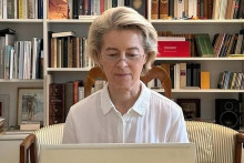 Predsedníčka EK Ursula von der Leyenová na home office. FOTO: Instagram/ursulavonderleyen