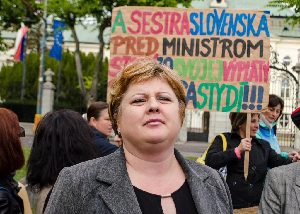 Predsedníčka Odborového združenia sestier a pôrodných asistentiek Monika Kavecká. FOTO: TASR/Jakub Kotian