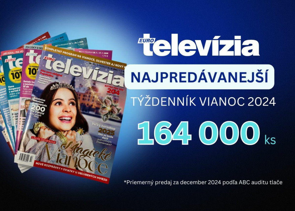 Eurotelevízia je najpredávanejším časopisom Vianoc.