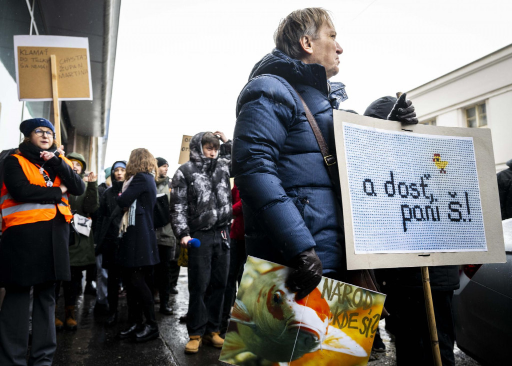 Protest v Bratislave. FOTO: TASR/Jakub Kotian