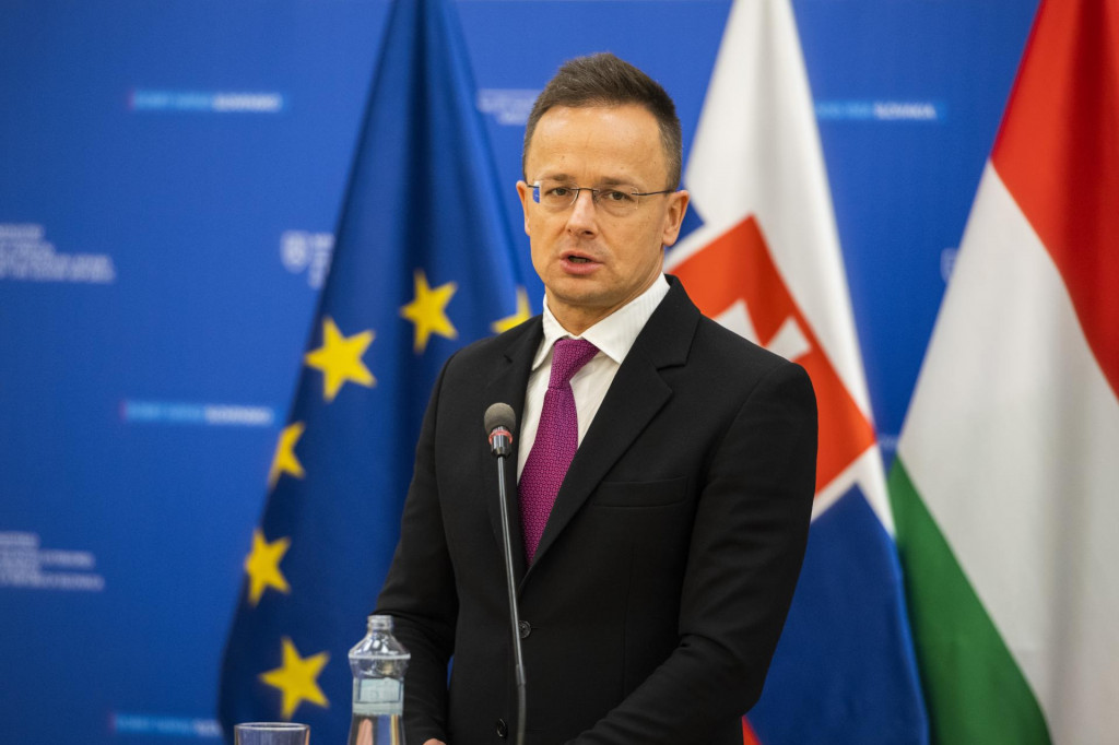 Na snímke maďarský minister zahraničného obchodu a zahraničných vecí Péter Szijjártó. FOTO: TASR/Jaroslav Novák