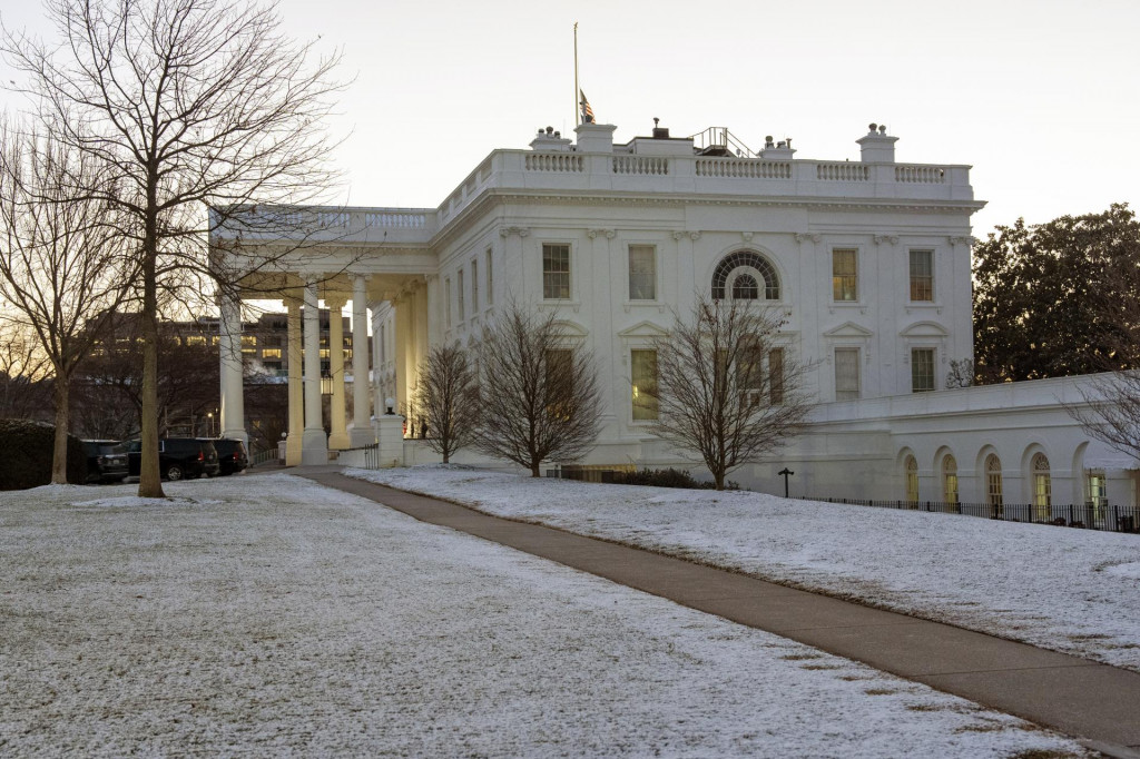 Na snímke Biely dom pred inauguráciou 47. prezidenta USA Donalda Trumpa a 50. viceprezidenta JD Vancea vo Washingtone. FOTO: TASR/AP