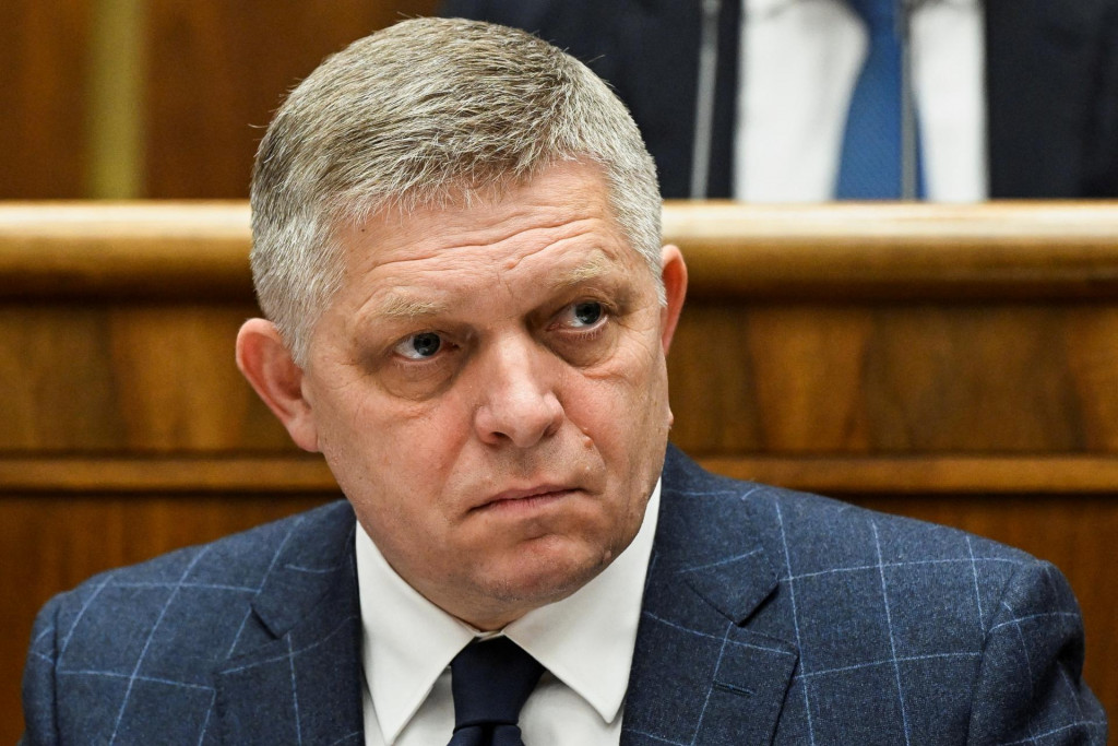 Premiér Robert Fico. FOTO: Reuters/Radovan Stoklasa