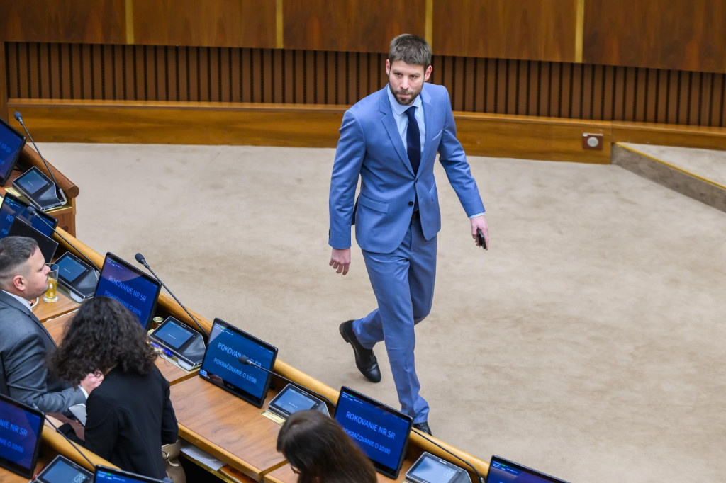 Poslanec Michal &Scaron;imečka (Progres&iacute;vne Slovensko). FOTO: TASR/Jaroslav Nov&aacute;k