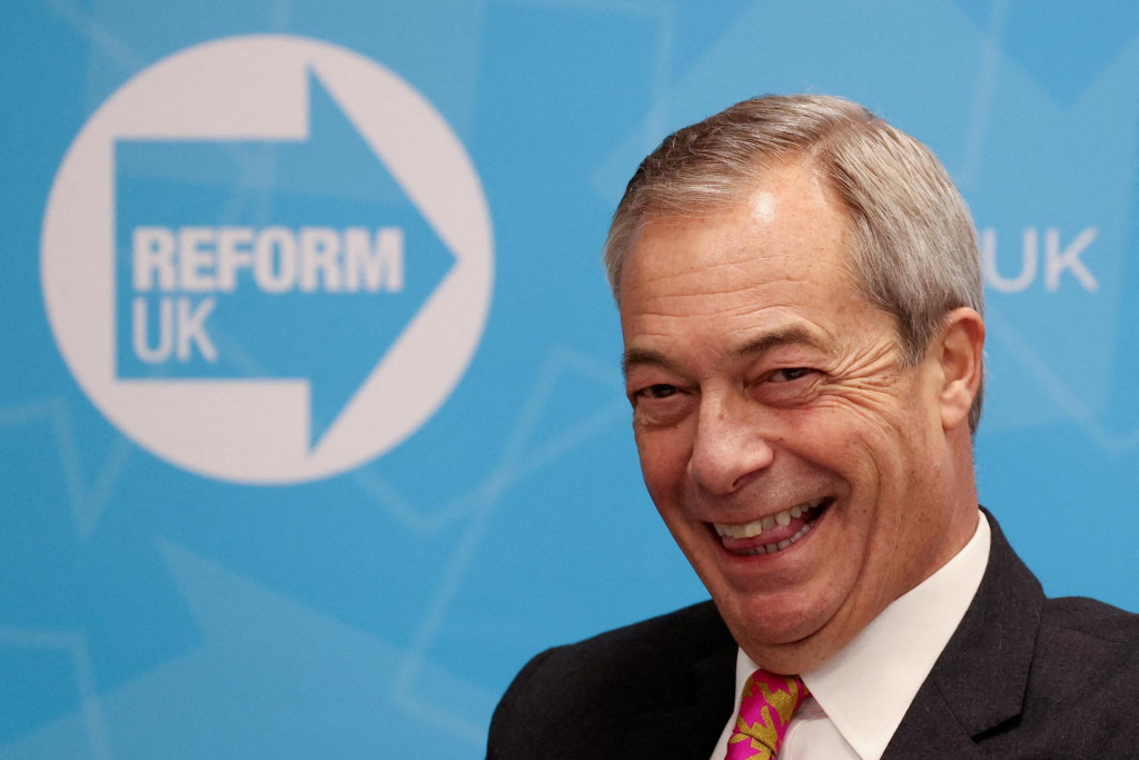 Líder strany Reform UK Nigel Farage. FOTO: Reuters