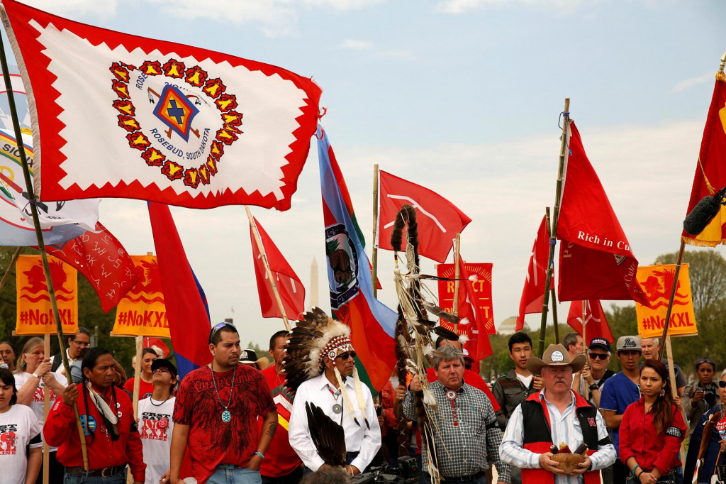 Protest vo Washingtone proti ropovodu Keystone XL. FOTO: Reuters