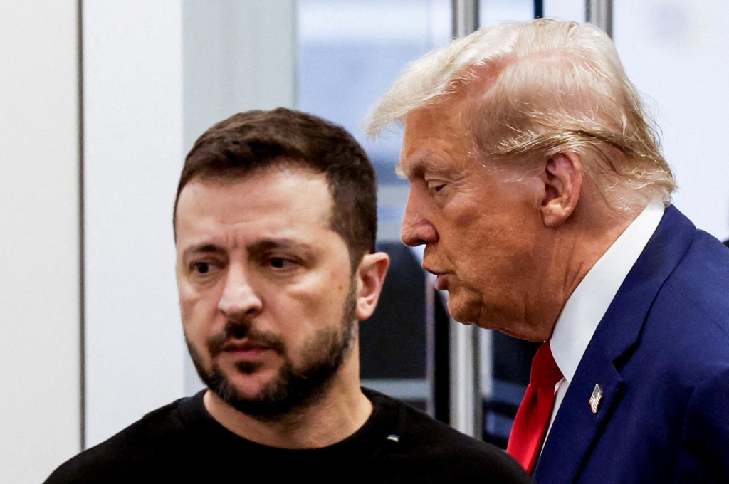 Prezident USA Donald Trump a ukrajinský prezident Volodymyr Zelenskyj (27. septembra 2024). FOTO: Reuters