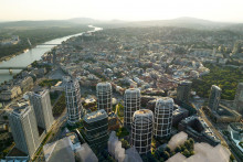 Sky Park Tower bude mať 125 metrov. Na vizualizácii ide o piatu vežu sprava.

FOTO: Alto Real Estate