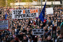 Protest v Bratislave. FOTO: Reuters