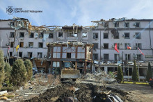 Hotel v meste Kryvyj Rih zničený po ruskom útoku. FOTO: Reuters