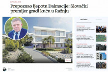 Robert Fico stavia dom v Chorvátsku, píše denník Večernji list. FOTO: Reprofoto/Večernji List