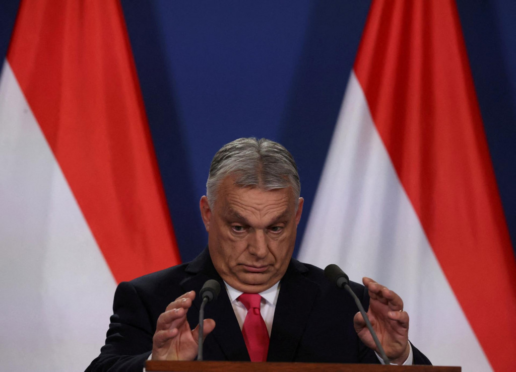 Maďarsko chce zo sankčného zoznamu vyškrtnúť osem mien. Na snímke maďarský premiér Viktor Orbán. FOTO: Reuters