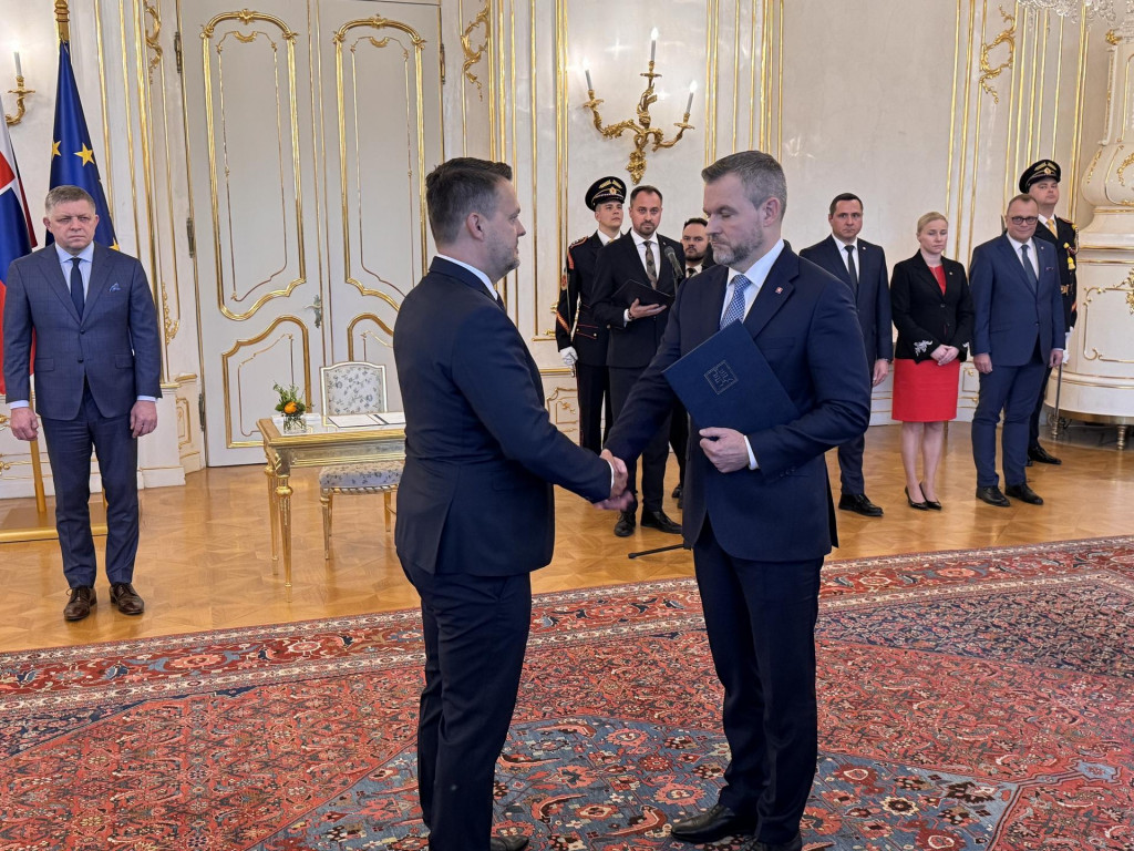 Vymenovanie Samuela Migaľa za ministra. FOTO: HN/Akos Cs&eacute;pl&ouml;