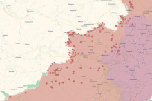 Andrijivka na map&aacute;ch bojiska ukrajinsk&eacute;ho projektu Deep State. FOTO: Deepstatemap.live