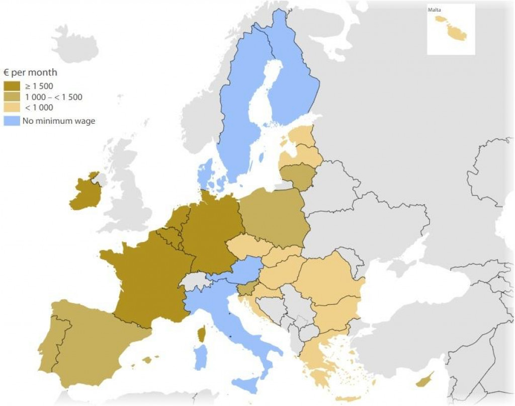 MInimálne mzdy v EÚ, Január 2025. FOTO: Eurostat