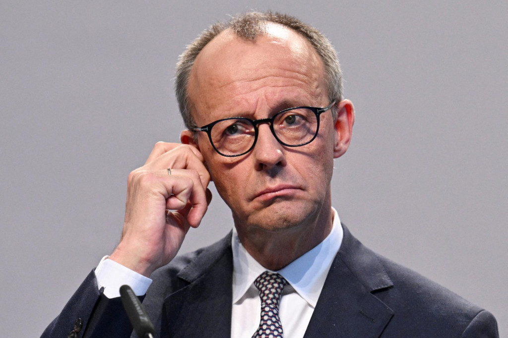 Fiškálny impulz Friedricha Merza nemeckej ekonomike trvalé zlepšenie nálad nepriniesol, pretože Trumpove clá uvrhli všetkých do neistoty. REUTERS/Annegret Hilse/File Photo FOTO: Annegret Hilse