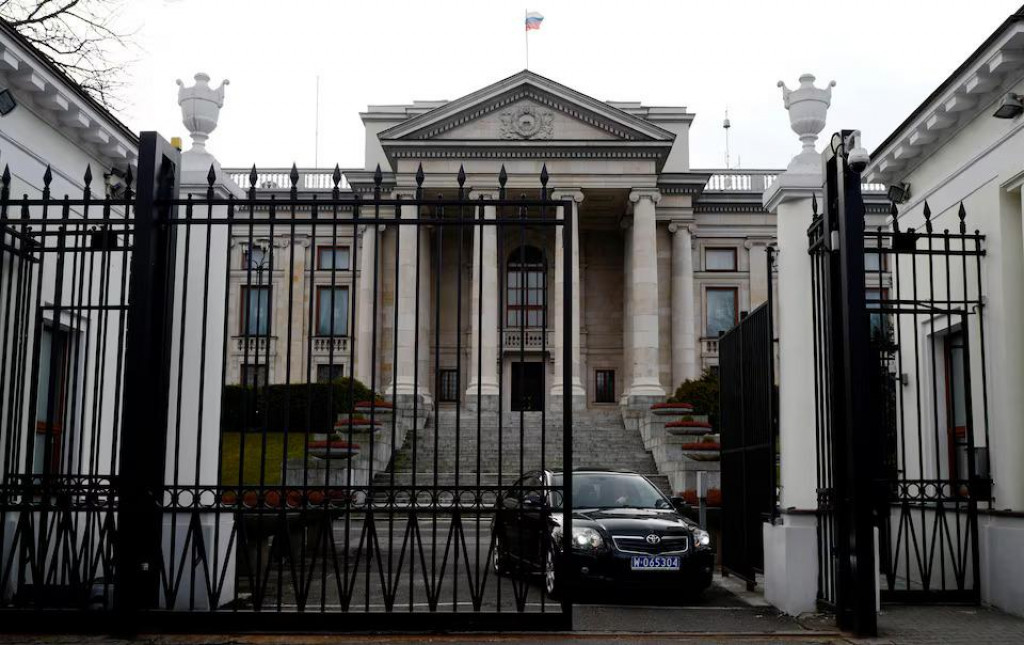 Ruská ambasáda vo Varšave. FOTO: Reuters