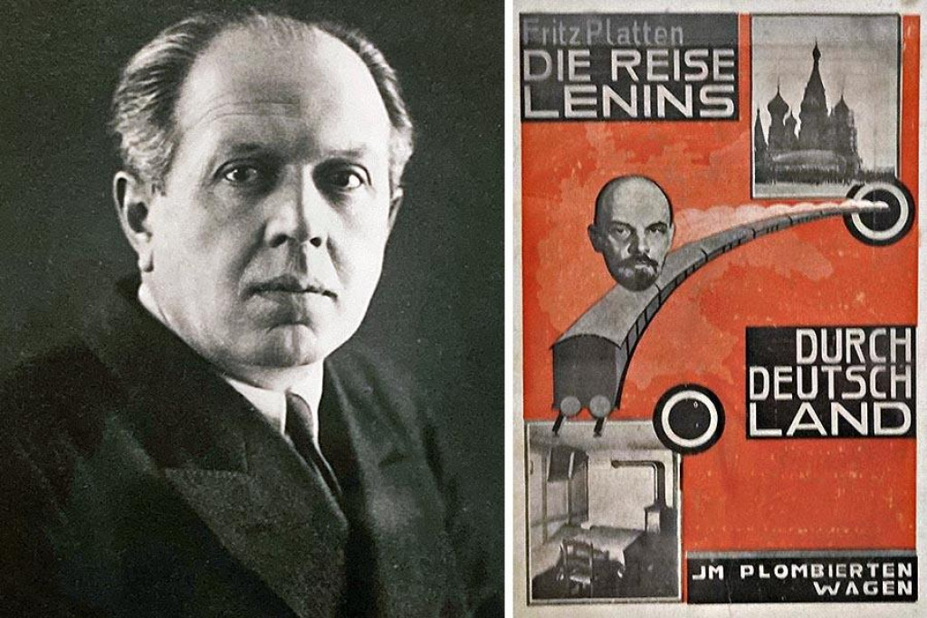 Fritz Platten (vľavo) sa na jar 1917 podieľal na Leninovom návrate zo švajčiarskeho exilu do Ruska v zapečatenom vagóne, neskôr o tejto jeho ceste napísal aj knihu.