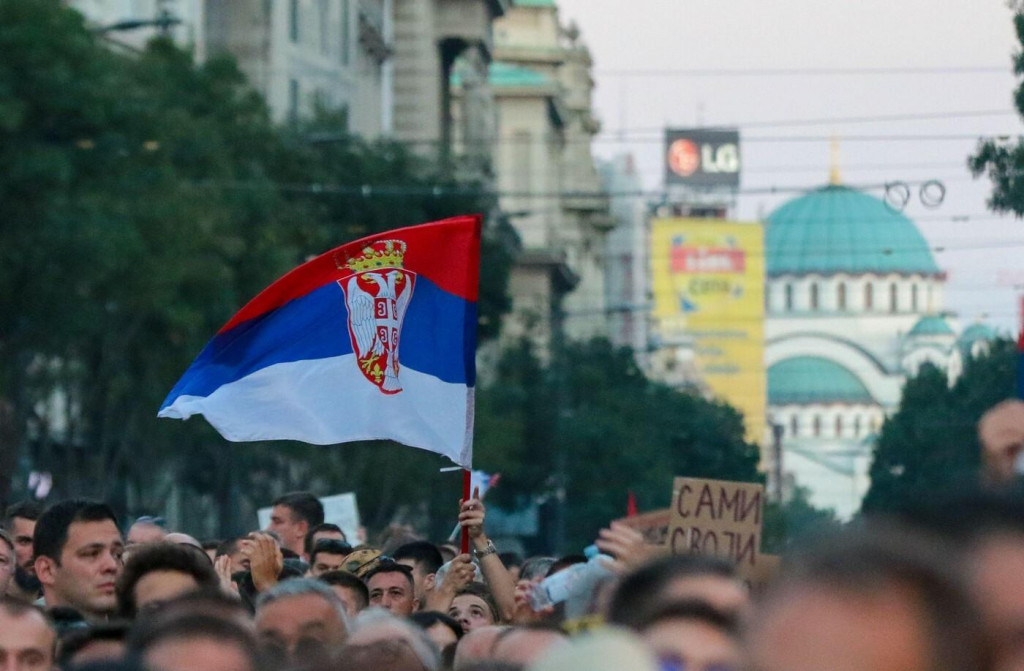 Protest v Belehrade. FOTO: Profimedia