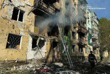 Ruské sily spustili ráno 25. apríla útok dronom na Pavlohrad v Dnepropetrovskej oblasti. Zdroj: X/Euromaidan Press/State Emergency