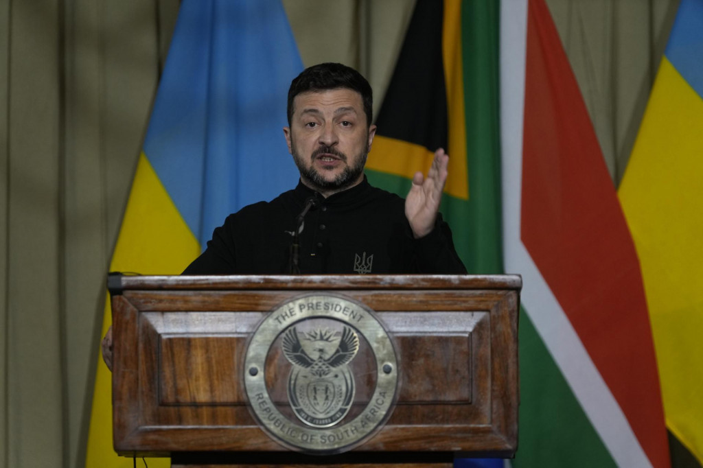 Na snímke prezident Ukrajiny Volodymyr Zelensky. FOTO: TASR/AP