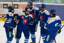 Na snímke radosť hráčov Slovenska do 18 rokov. FOTO: TASR/Martin Medňanský