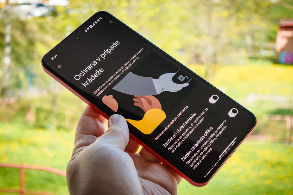 Ochrana proti krádeži na smartfóne s operačným systémom Android.