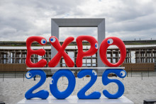 Logo svetovej výstavy Expo 2025 v japonskej Osake. FOTO: TASR/Jaroslav Novák